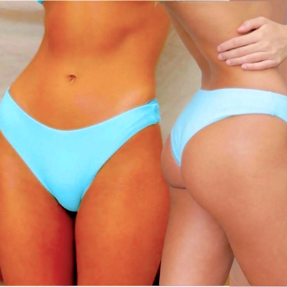 2/$70 Toast X Free People Turquoise Sea Rib Signature Hipster Bikini Bottoms